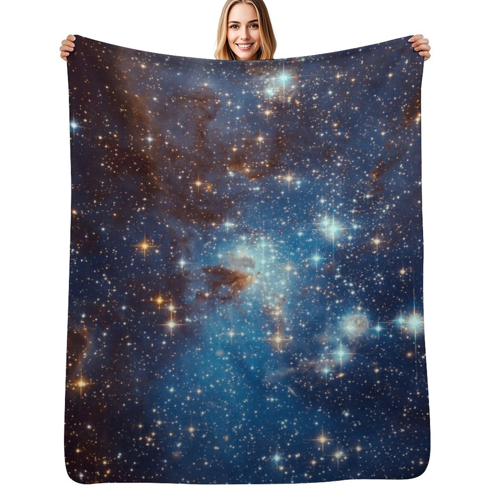 Space Blanket Heavy - Blaue Nebula-Sternen-Weltraum-Decke für Sofa, Dekorative Bettdecke,