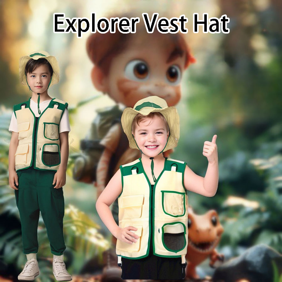 Outdoor Adventure Kids Party - Kinder Camping Explorer Weste Hut Anzug