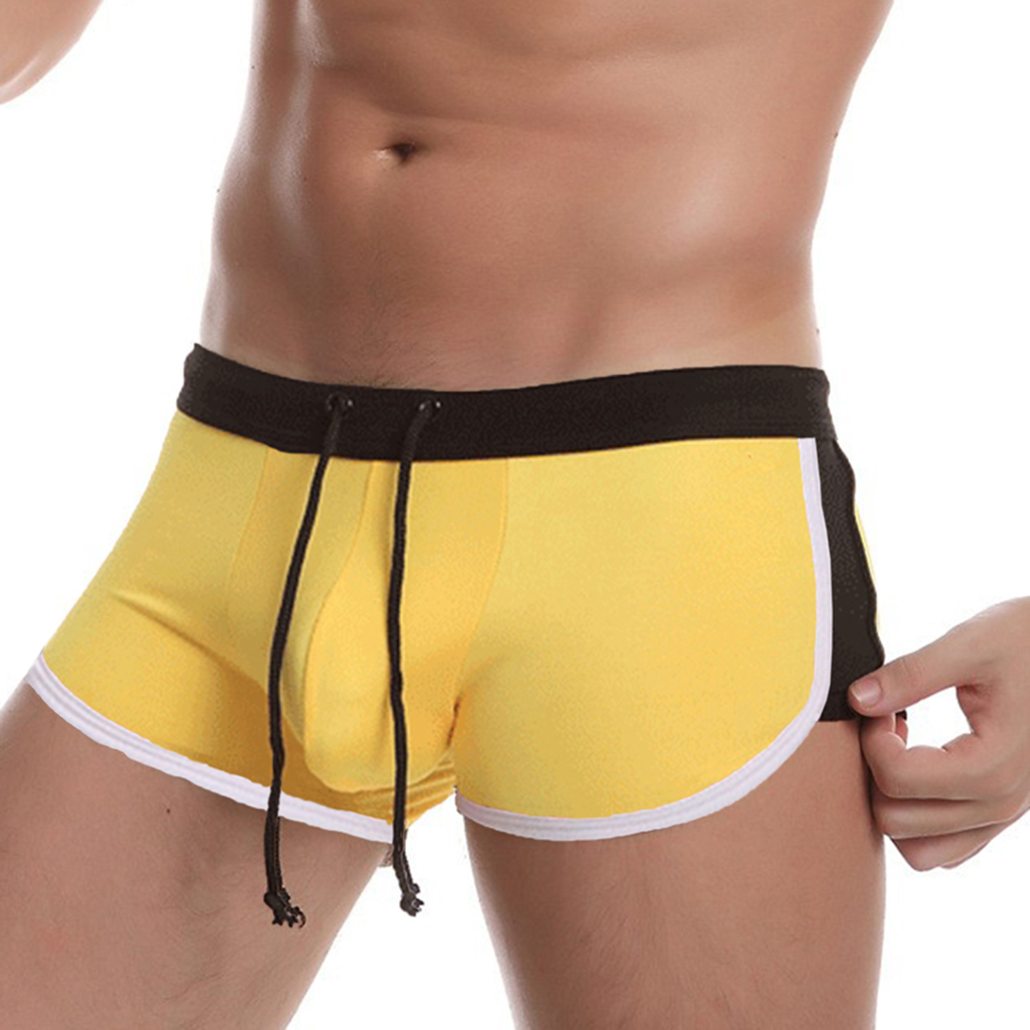 Outdoor Adventure Training - Herren-Badehose mit Kordelzug Flache Schwimmshorts Schnelltrocknende