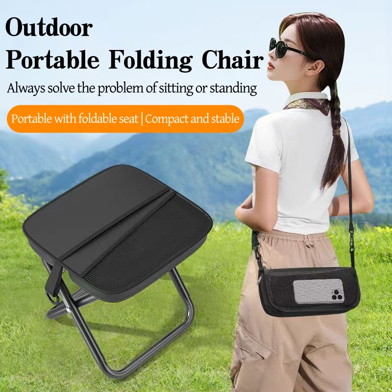 Outdoor Adventure With No Backpack - S2 Tragbarer Faltbarer Rucksack-Hocker Leichter Camping-Angeln-Picknick-Stuhl